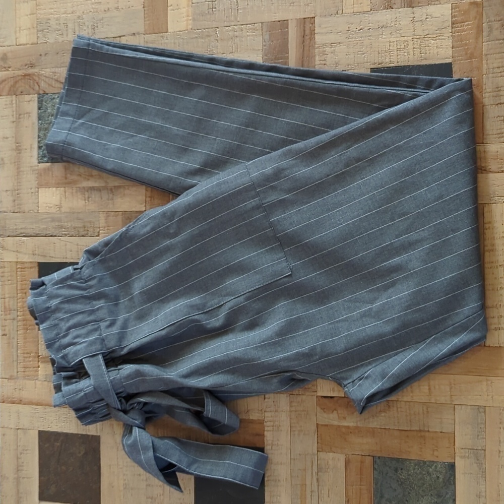 REVAMPED Grey Striped Pants